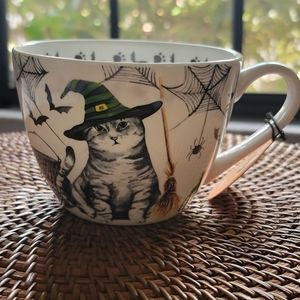 NWT Portobello by Design "Creepy Cat" jumbo Cappuccino mug cup